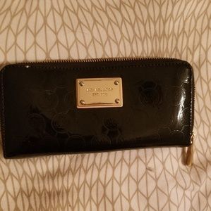 Black leather mk wallet